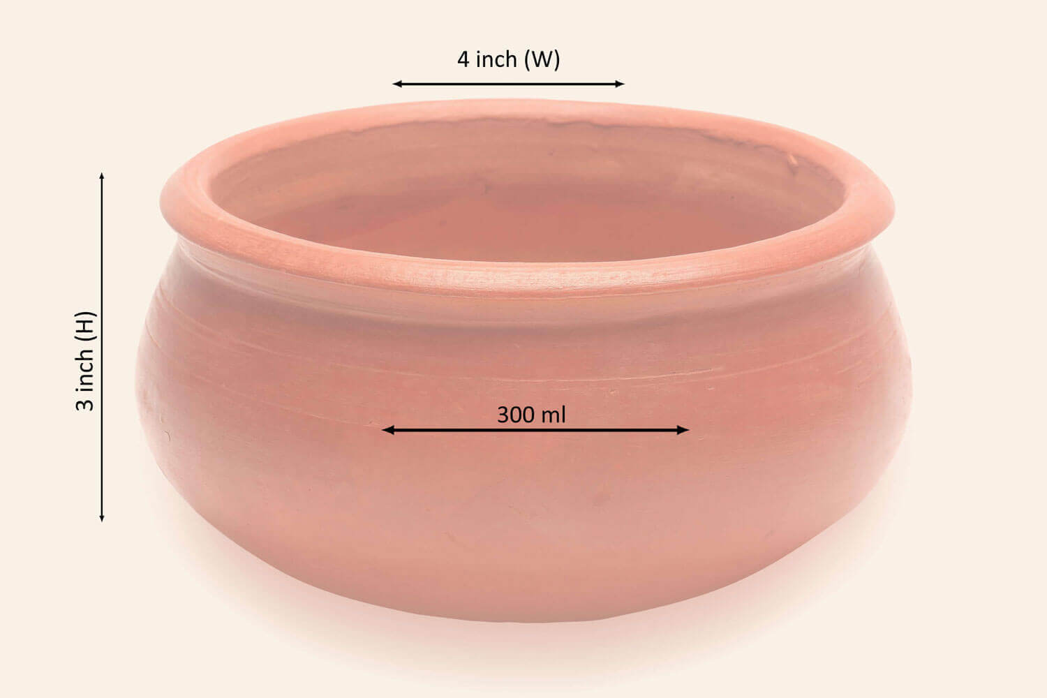Terracotta Handmade Mini Biryani Pot (300 ml) M30 - Image 2