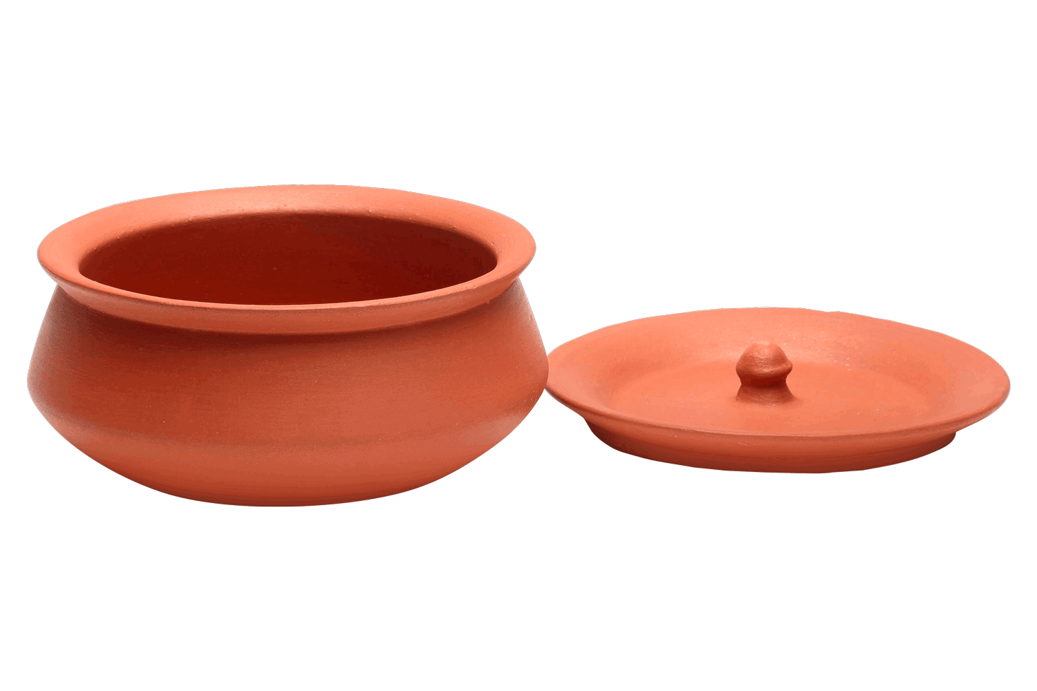 Red Terracotta Medium Cooking Pot with Lid (600 ml) M04 - Image 2