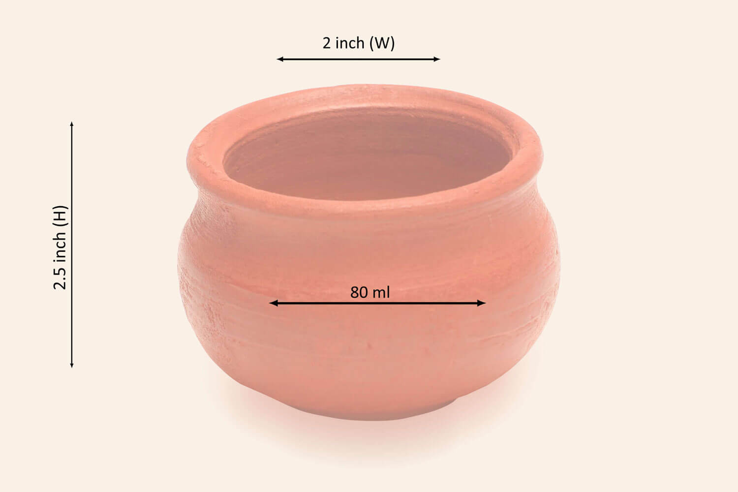 Terracotta Curd Mini Kulhad Serving Bowl (80 ml) M62 - Image 2