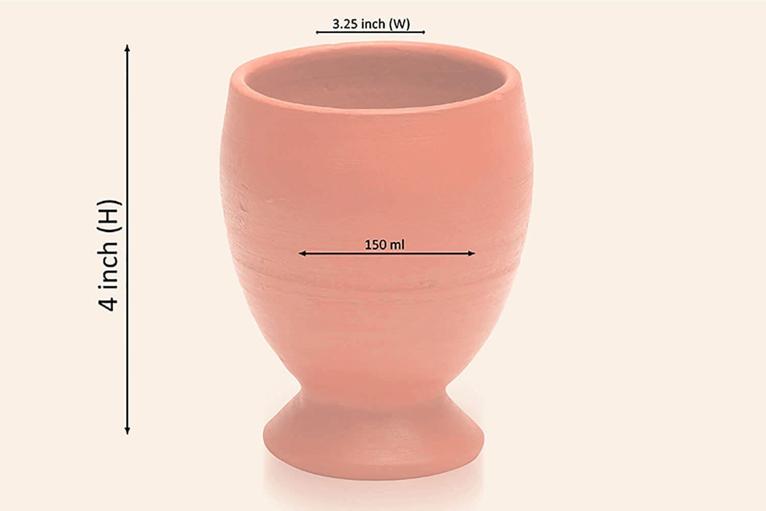 Red Terracotta Stand Glass Med (150 ml) M54 - Image 2