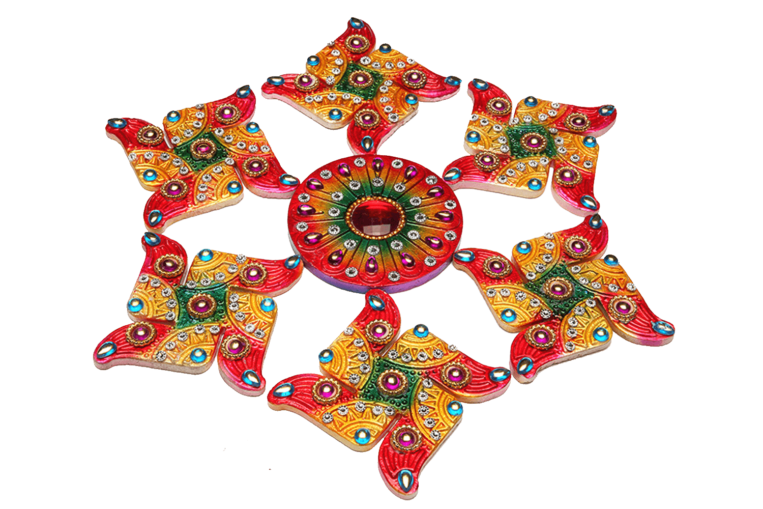 CLAY RANGOLI 3 (Pack of 4)
