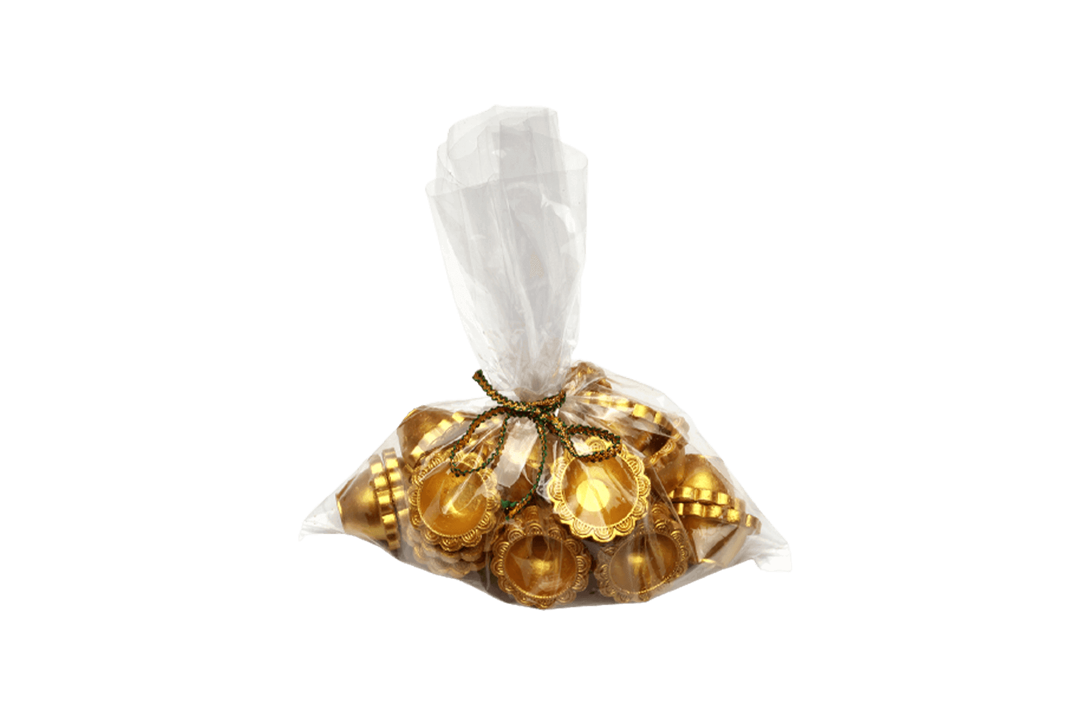 SMALL GOLDEN FLOWER DIYA (PACK OF 24) HP192