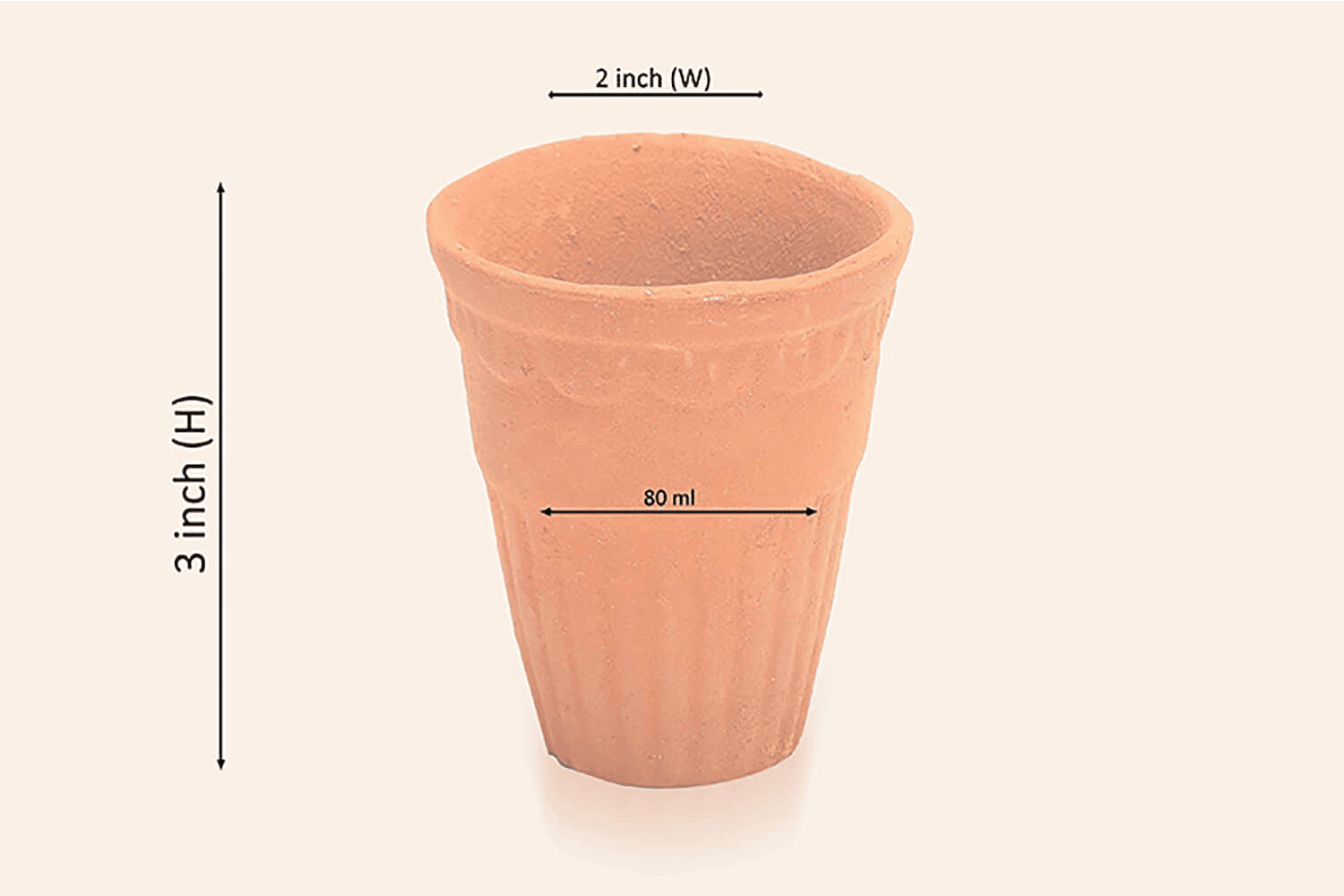 Terracotta Tea Glass M58 (Pack of 30) - Image 2
