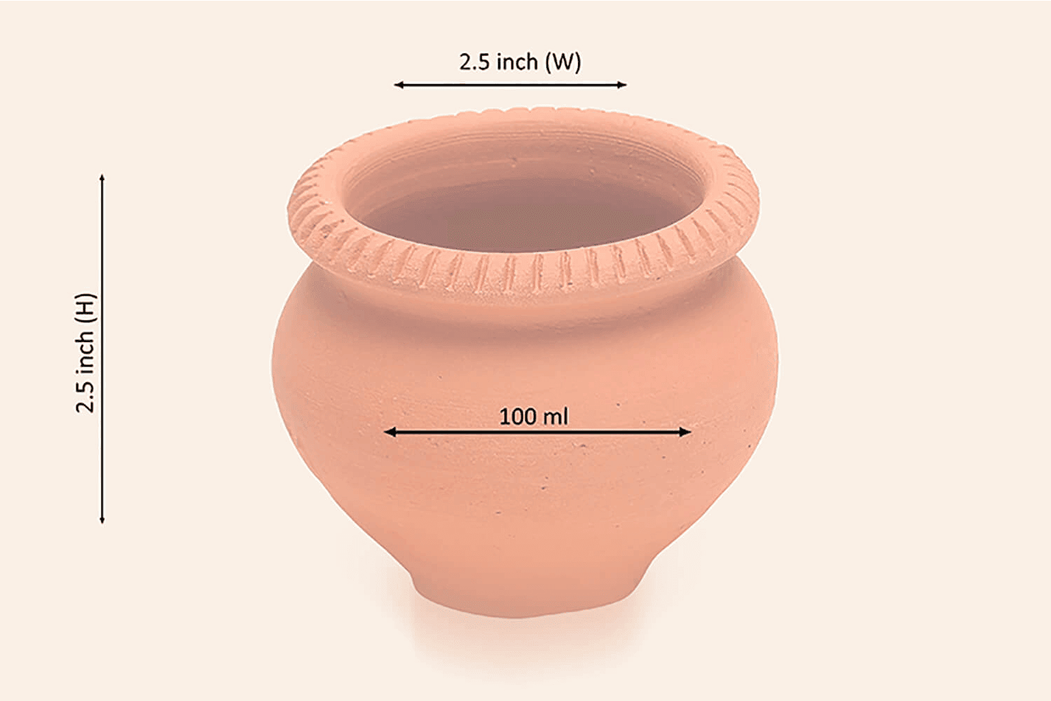 HandMadeTerracotta Round Glass M72 (Pack of 12) - Image 2